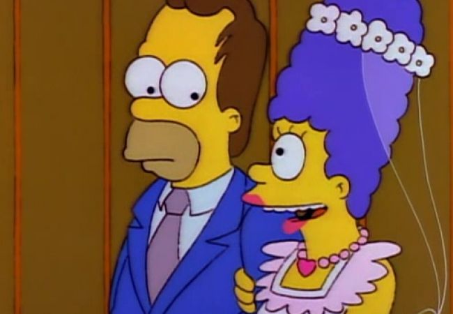 Die junge Marge geht auf ein Date mit Homer.